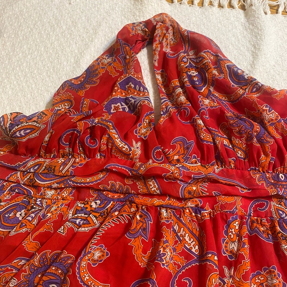 Boho Fashion to figure Maxi V-Neck Summer Beach Bodysuit with Shear Skirt Sz 3x